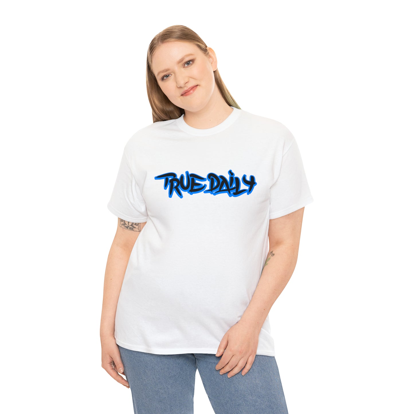 TrueDaily BrushStroke Blue- Heavy Cotton Tee