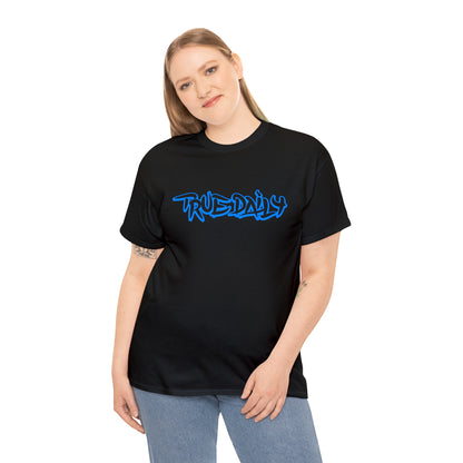 TrueDaily BrushStroke Blue- Heavy Cotton Tee