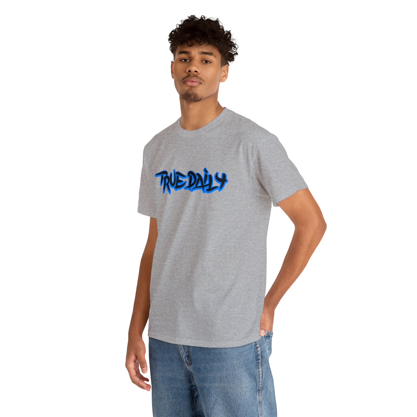 TrueDaily BrushStroke Blue- Heavy Cotton Tee