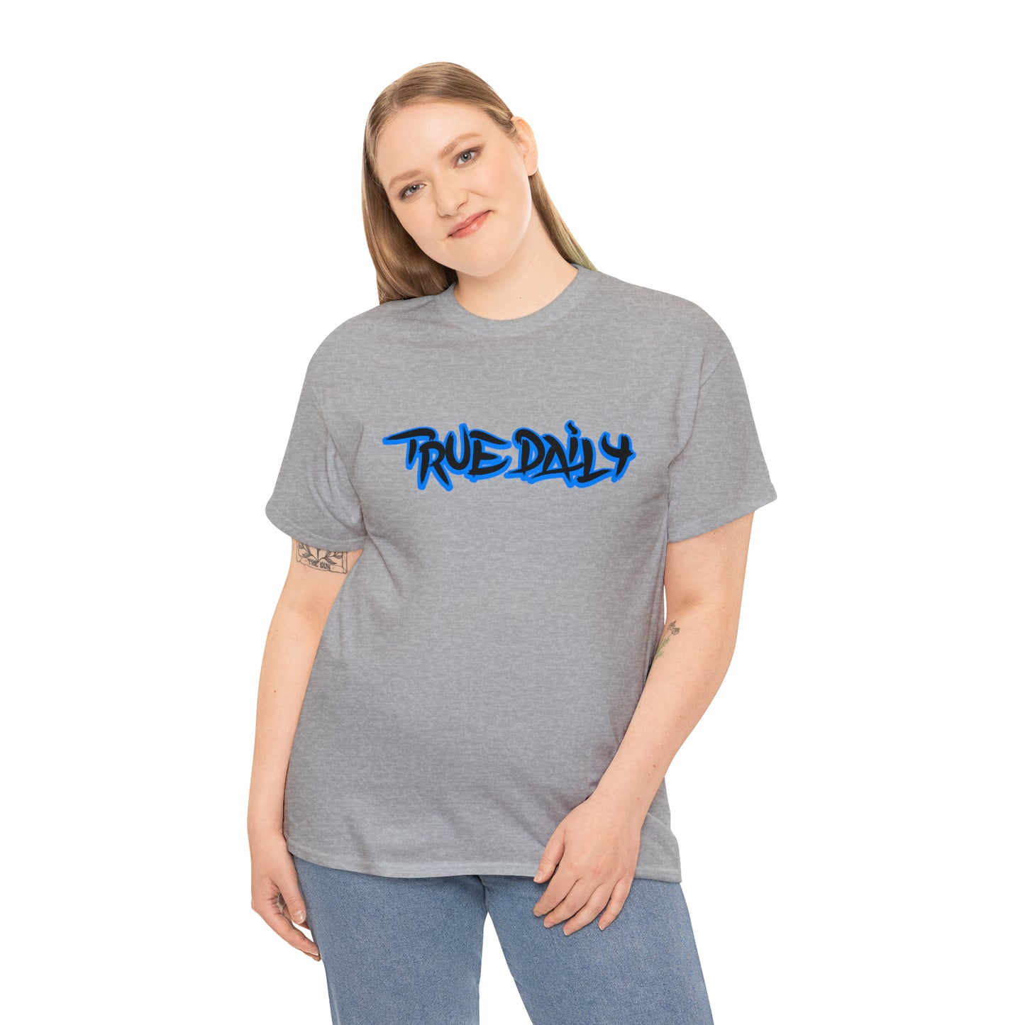 TrueDaily BrushStroke Blue- Heavy Cotton Tee